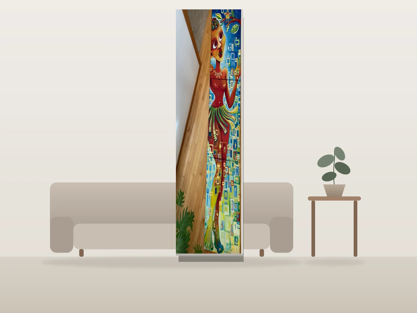 Hawaïenne by Janie shown to scale in a room