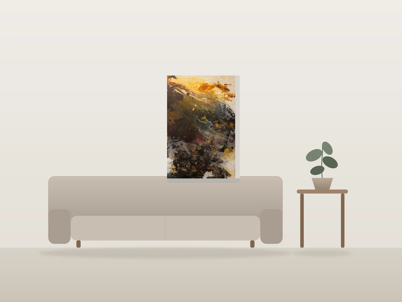 Étincelle by Christian Corvellec shown to scale in a room