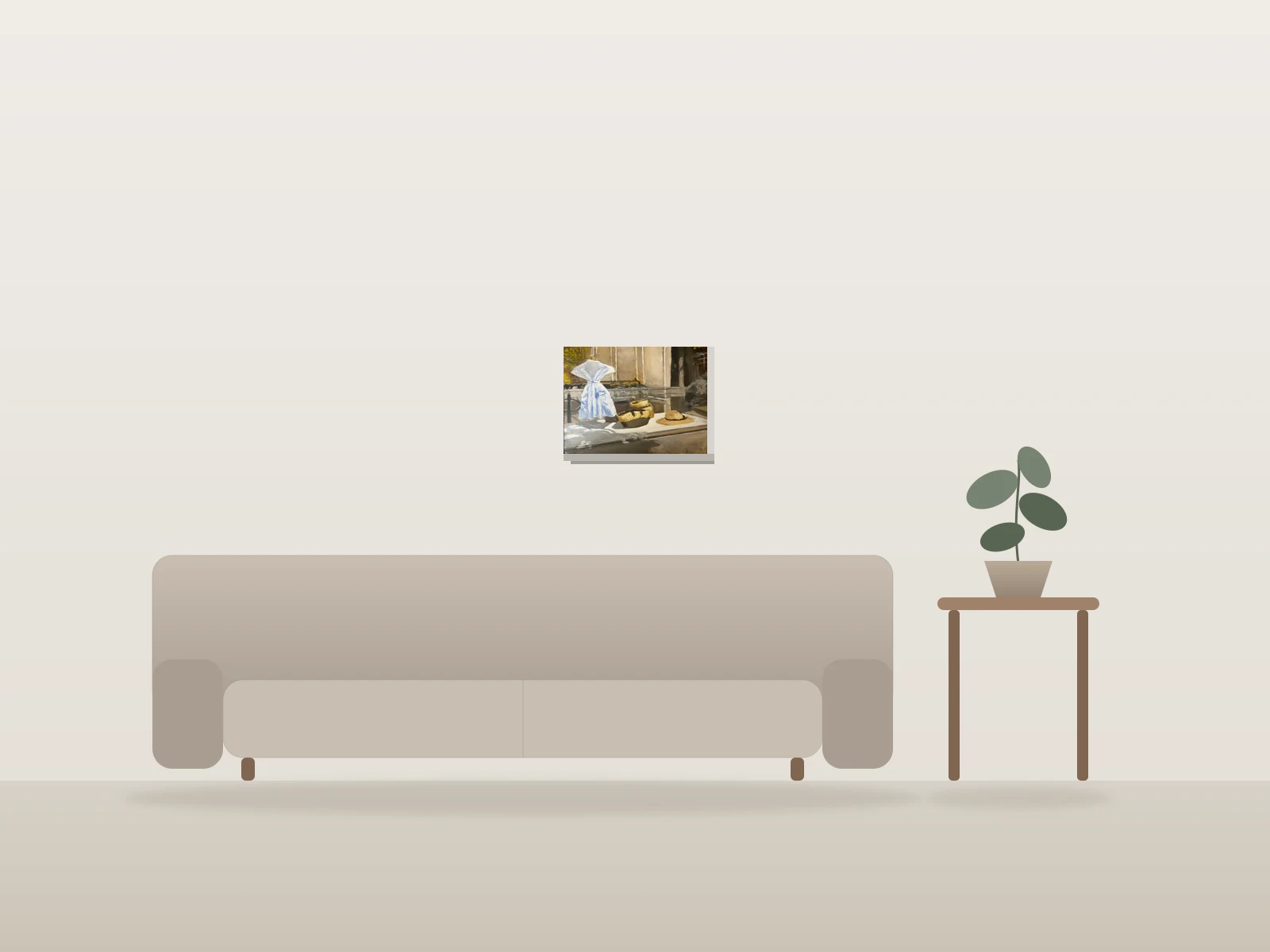 Vêtement et accessoires rustiques by Michael Denesyk shown to scale in a room